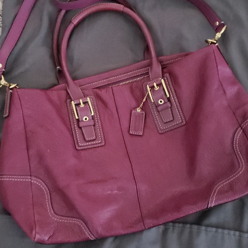 Coach Vintage Purple Leather Satchel
